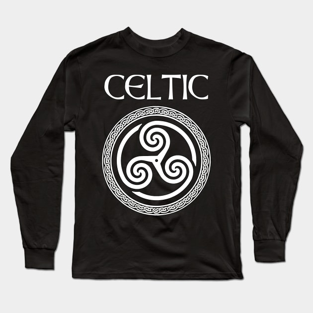 Celtic Heritage Ancient Celtic Triskelion Symbol Long Sleeve T-Shirt by AgemaApparel